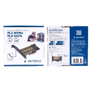 Адаптер Gembird для двух SSD M.2 (NVMe+SATA) в разъем PCI-e MF-PCIE-NVME-SATA, коробка