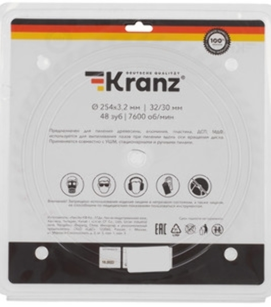 Диск пильный Kranz 210 мм х 40 зуб х 30 мм