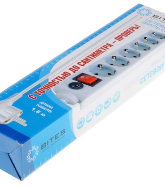 Сетевой фильтр 5bites GARDA SP6B-550 6S/3x0.75 мм2/5 м/черный