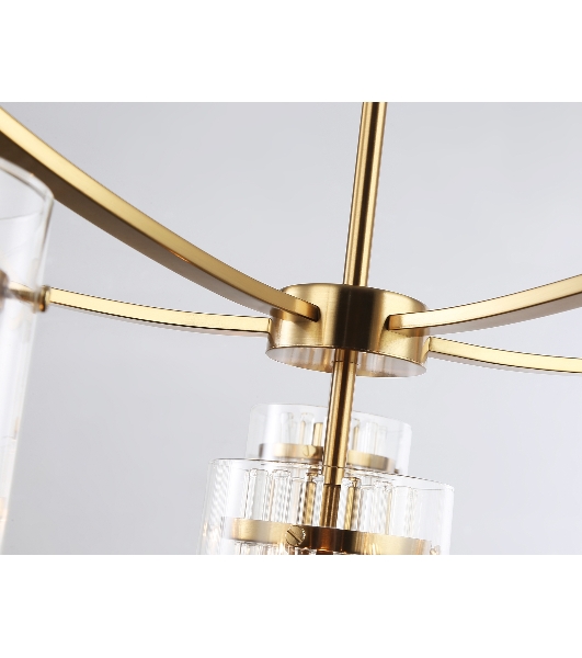 Люстра Ambrella light LH56031/5+1 BS/CL латунь/прозрачный E14*6 max 40W D680*1200