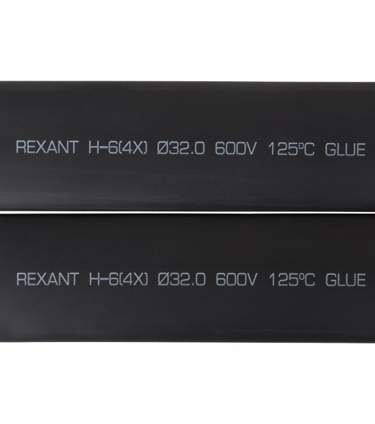 Термоусаживаемая трубка клеевая Rexant 32,0/8,0 мм, (4:1) черная, упаковка 5 шт. по 1 м