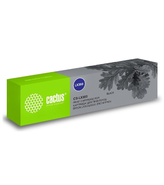 Картридж матричный Cactus CS-LX350 черный (12.7 мм, 10 м, 3500000 знаков) для Epson LX350/LQ350/ERC19/VP80K
