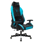Кресло Knight Neon черный/голубой, экокожа, 120 кг, механизм качания, фото30