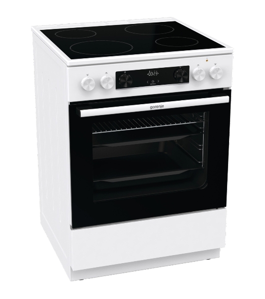 Плита электрическая Gorenje GEC6C40WD белый, конфорок 4 электрических, духовка 71 л, 60 см x 85 см x 60 см