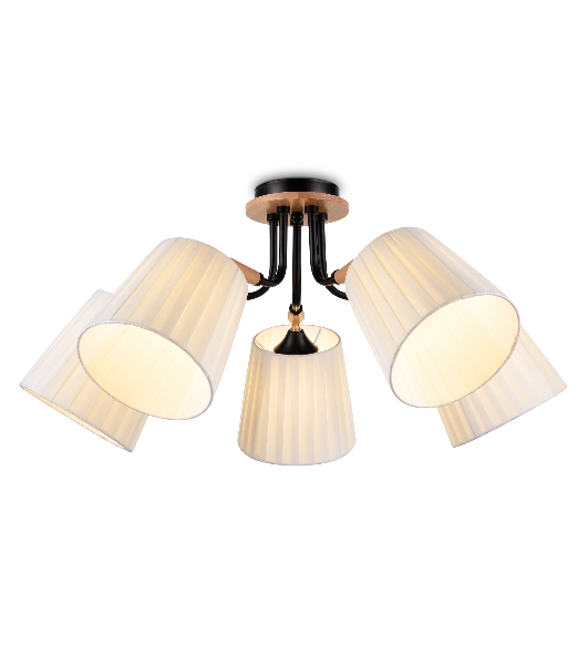 Светильник Ambrella light TR4733/5 BK/LWD черный/светлое дерево E27/5 max 40W D610*270