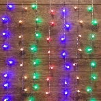 Гирлянда Neon-night 'Светодиодный Дождь' 1,5x1,5 м, с насадками шарики, свечение с динамикой, прозрачный провод, 230 В, диоды Мультиколор, фото 1