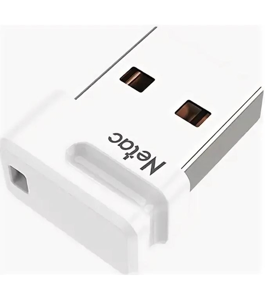 Флешка USB Netac U116 mini (NT03U116N-032G-32WH USB), 32Gb, USB 3.2, R/W 90/30, белый