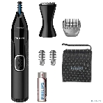 Триммер Philips для носа и ушей, черный, корпус - пластик, 3 насадки-гребня, насадка - триммер, щеточка для очистки, мягкий чехол, батарейка, фото4