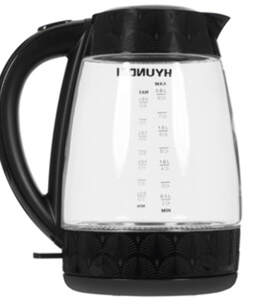 Чайник электрический Hyundai HYK-G4505 2 л, 2200 Вт, черный (корпус: стекло)