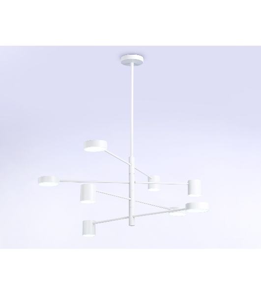 Подвесной светодиодный светильник Ambrella light FL51688/8 WH белый 3000K/4200K/6400K 48W D900*1000 (Без ПДУ)