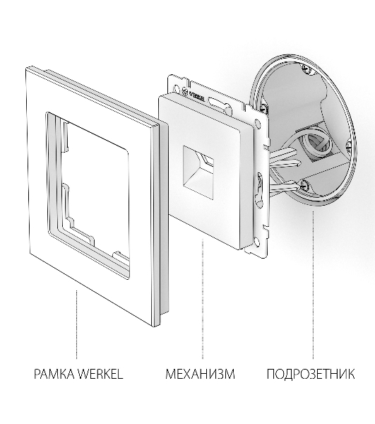 Розетка Ethernet RJ-45 (черный матовый)