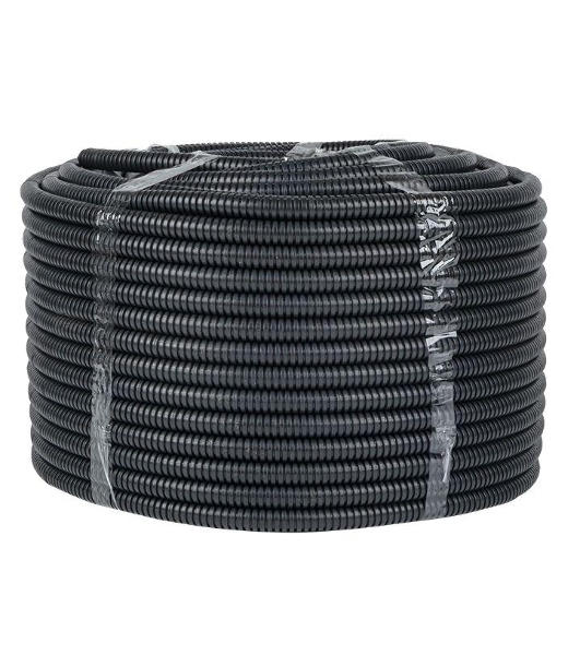 Труба гофрированная FRHF d16 мм с протяжкой черный (уп. 100 м) Plast PROxima EKF FRHF-16