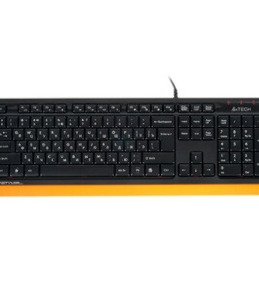 Клавиатура проводная A4Tech Fstyler FK10, USB, черный/оранжевый