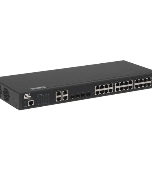 Коммутатор GIGALINK GL-SW-G201-28SC, 8×100/1000 Мбит/с Combo + 16×1 Гбит/с SFP + 4×10 Гбит/с SFP+, управляемый