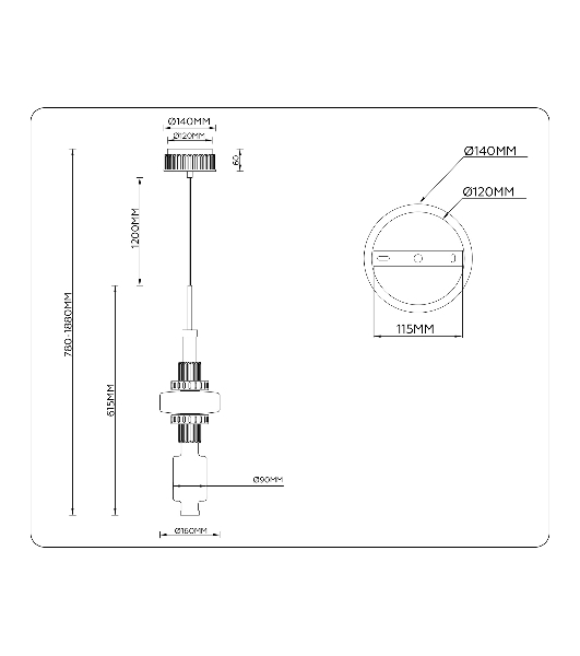 Светильник Ambrella light LH53121 GD/WH/GB золото/белый/серо-синий 19W 3000K D160*1880