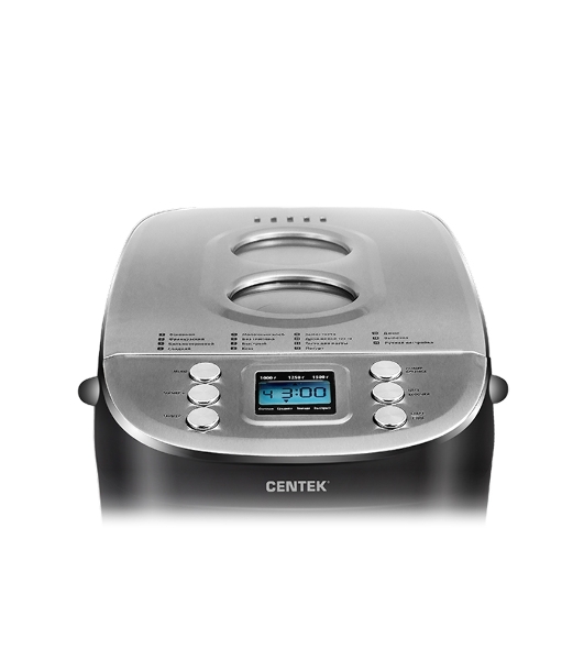 Хлебопечка Centek CT-1415 чёрный/серебристый, 860 Вт, 1.5 кг, 15 программ