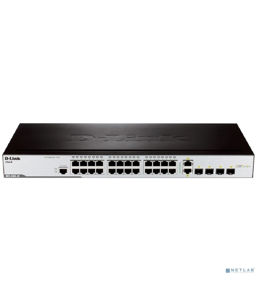 Коммутатор D-Link DES-3200-28/C1A, 24×100 Мбит/с + 2×1 Гбит/с Combo, управляемый