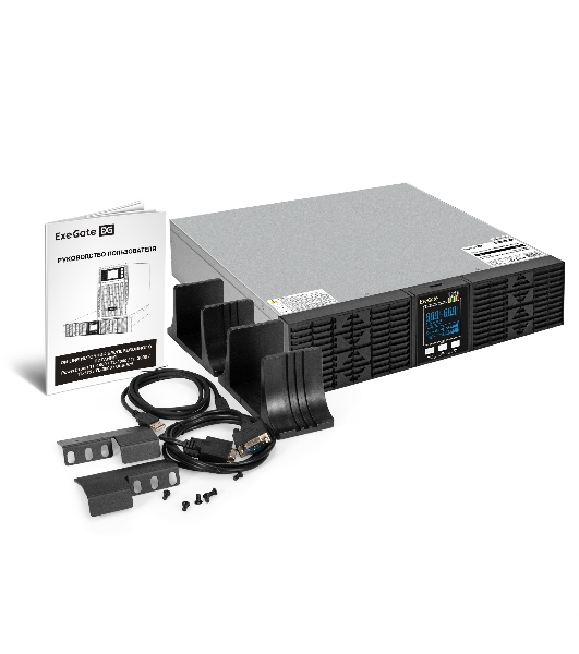 Источник бесперебойного питания On-line ExeGate PowerExpert ULS-575-10kVA.LCD.AVR.T.USB.RS232.SNMP.2U 10000VA/10000W, On-Line, PF=1, LCD, клеммы, RS232, USB, SNMP-slot, EPO, батареи внешние 192В/240В суммарной емкостью до 400Ah, Rackmount 2U/Tower, металлический корпус, черный