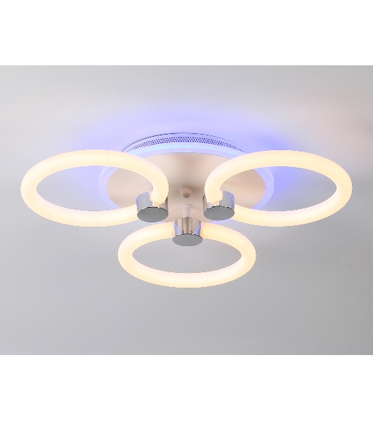 Потолочный светодиодный светильник FA3838/3 WH белый 42W 3000K-6400K+RGB D458*80 (ПДУ РАДИО 2.4G)