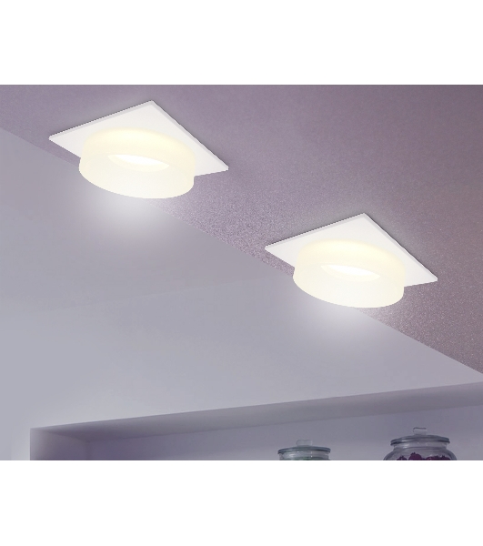 Светильник Ambrella light TN1314 SWH/FR белый песок/белый матовый GU5.3 92*92*45