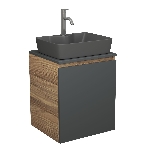 Тумба Bau Dream Blackwood 50 графит, раковина BAU Cerama 48х37 темно-серая матовая, смеситель Hotel Dream, нерж. сталь, фото12