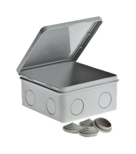 Коробка ОП Тусо распаячная 100х100х50мм откид. крышка IP54 Рувинил 67044