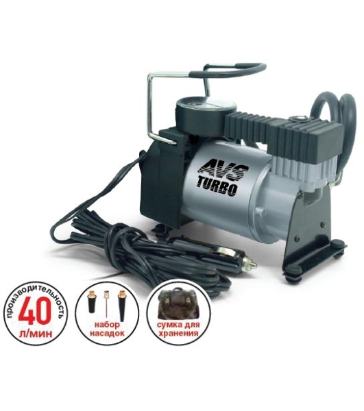 Компрессор AVS Turbo AVS KA580 12В 14А 150Вт 10атм 40л/мин -35С+80С 1.9кг