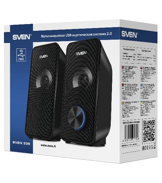Акустическая система SVEN 335, черный (6 Вт, питание USB)