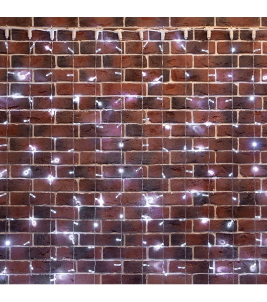 Гирлянда Neon-night Занавес 2х6м 768 LED белый прозрачный ПВХ IP65 эффект мерцания 230В нужен блок 303-500-1