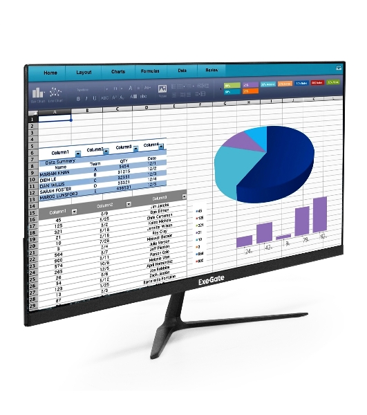 Монитор 21.5' ExeGate SmartView EP2207T IPS 1920x1080, 75 Гц, 5 мс, 16:9, 250 кд/м², VGA, HDMI 2.0, HDR10, FreeSync, черный