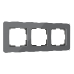Рамка на 3 поста Elite (графит, стекло) W0032440, фото 1