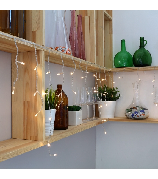 Гирлянда Neon-night Айсикл 'ПЛЕЙ ЛАЙТ' 1.8х0.5м 48 LED тепло-бел. прозрачный провод 3Вт 230В IP20
