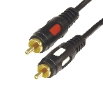 Шнур Rexant 2 RCA - 2 RCA, длина 5 м етров, черный (GOLD), фото 1