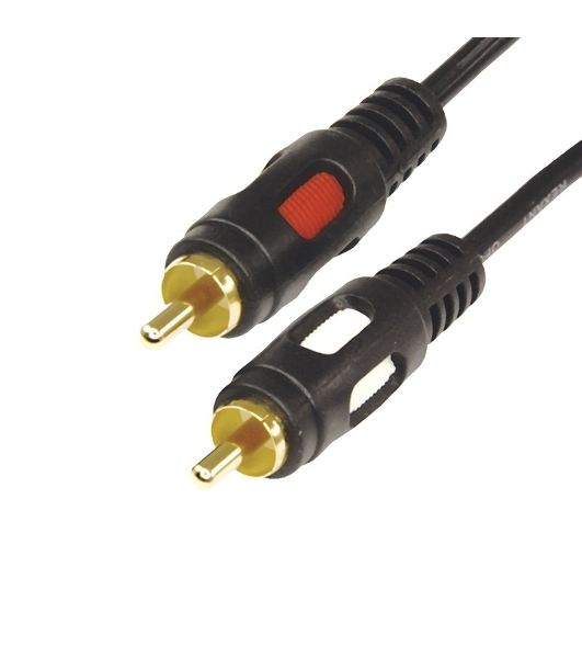 Шнур Rexant 2 RCA - 2 RCA, длина 5 м етров, черный (GOLD)