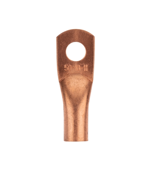 Наконечник медный Rexant ТМ 50-10-11 (50 мм² - Ø11 мм) (в упак. 50 шт.)