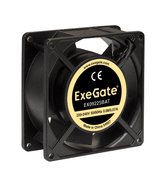 Вентилятор для корпуса ExeGate EX09225BAT черный, 92 мм, 2500 об/мин, 32 дБ
