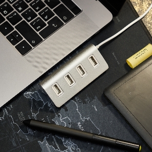 Разветвитель Rexant 4 USB-port серебристый
