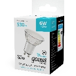 Лампа светодиодная Gauss Basic 6Вт цок.:GU10 софит св.свеч.бел.нейт. (упак.:10шт), фото4