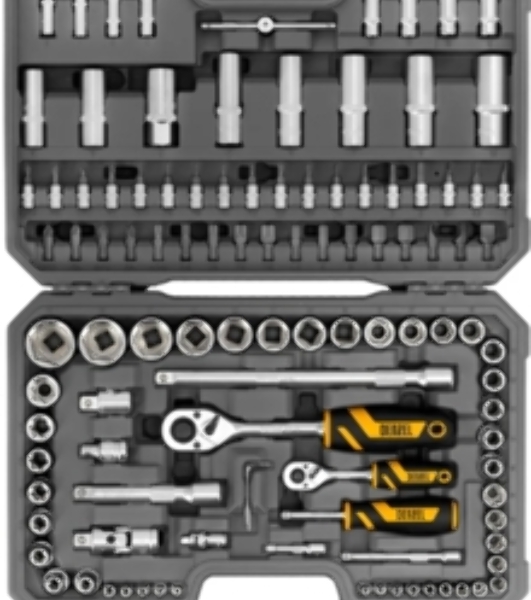 Набор инструментов Denzel 1/2', 1/4', 3/8', CrV, S2, пластиковый кейс, 144 предмета