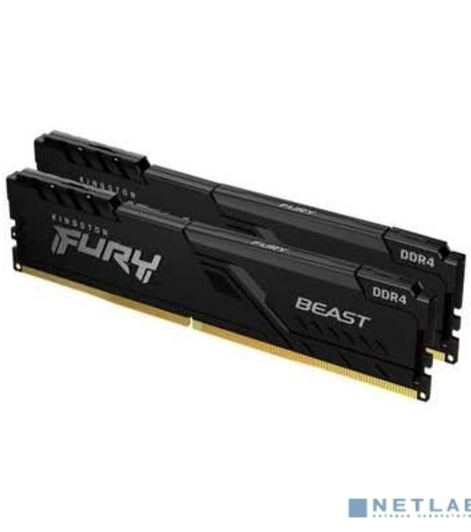 Оперативная память Kingston Fury Beast, DDR4, 64GB (2x32GB), 3200MHz, CL16, DIMM, черный