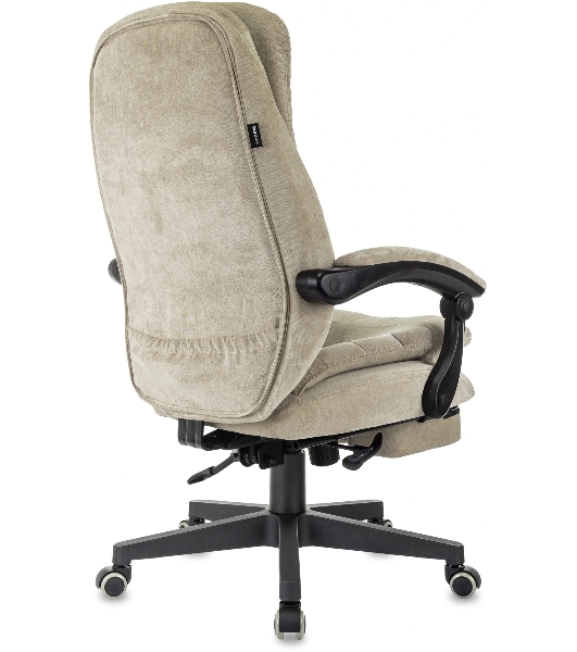 Кресло руководителя Бюрократ T-9950MSG-F Fabric песочный Light-21, крестов. пластик, подст. для ног