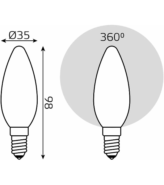 Лампа светодиодная Gauss Filament 103201209-D 9Вт цок.: E14 свеча 220B св. свеч. белый нейт. (упак.: 10 шт)
