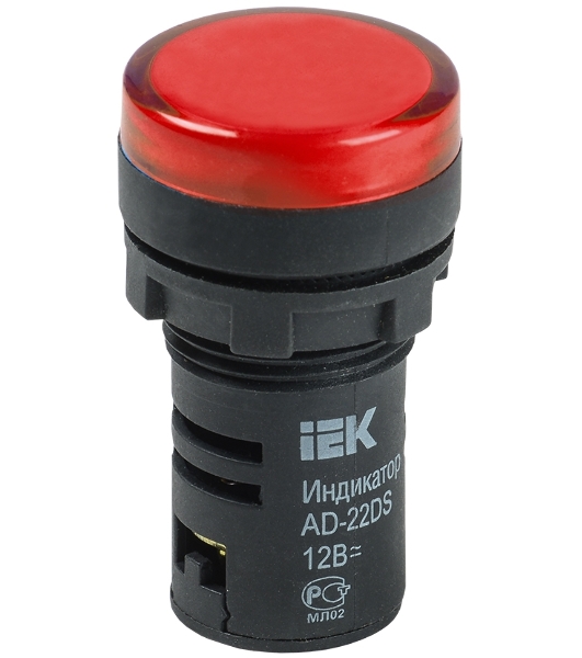 Арматура светосигнальная AD-22DS 12В AC/DC красн. IEK BLS10-ADDS-012-K04