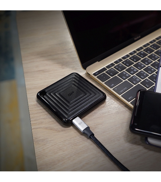 Внешний SSD 2TB Silicon Power PC60, External, USB 3.2 Type-C R/W - 540/500 MB/s черный