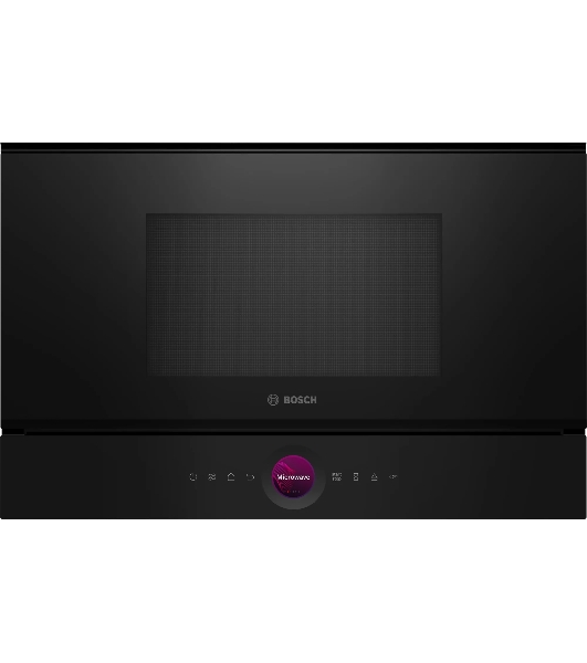Встраиваемая микроволновая печь Bosch BEL7321B1 900Вт, 5 режимов, кварцевый гриль,инвертер, 21 л, черный, петли слева