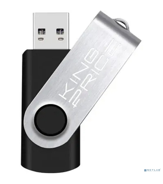 Флешка USB KingPrice KPFD2 (KPFD2A064ABK), 64Gb, USB 2.0, R/W 20/10, черный/серебристый