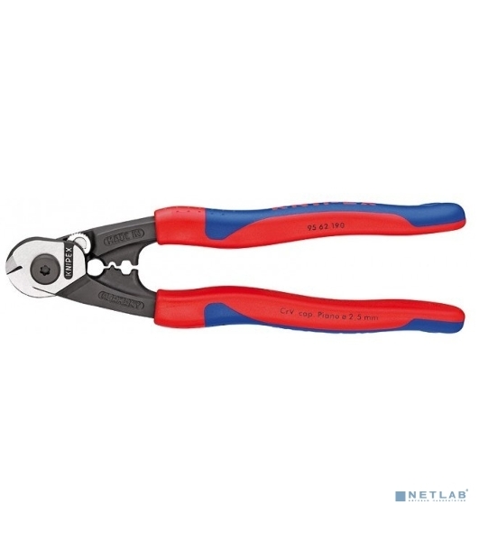 Тросорез KNIPEX 9562190 190мм кабельный ручки с двухкомпонентными чехлами