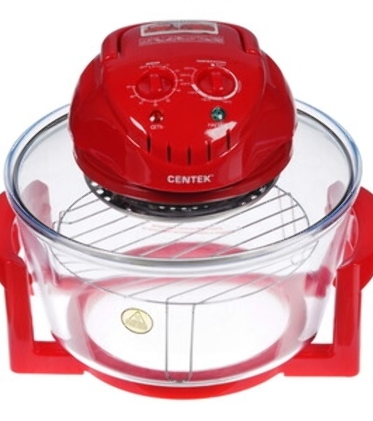 Аэрогриль Centek Ct-1456 красный, 1400 Вт, 12 л, механическое управление, 0 программ