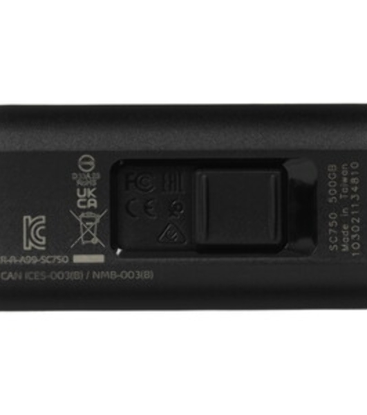 Внешний SSD ADATA SC750, 500Gb, USB 3.2 Gen 2 Type-C, R/W 1050/1000, черный