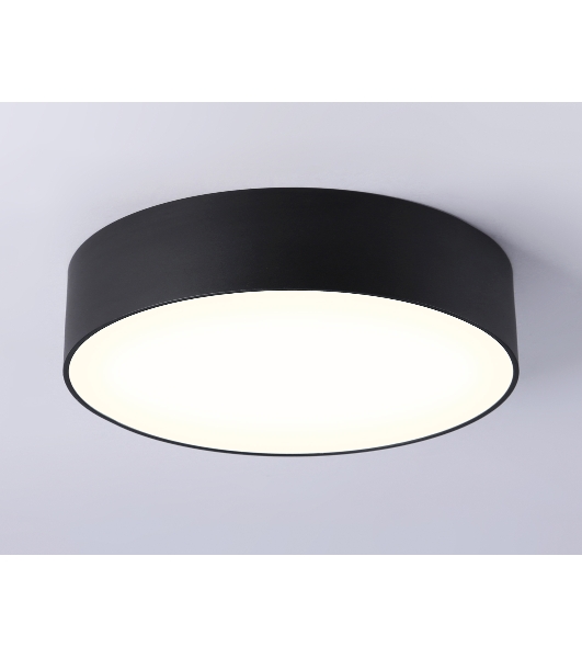 Потолочный светодиодный светильник Ambrella light FV5517 BK черный LED 18W 3000K D160*58 (Без ПДУ)